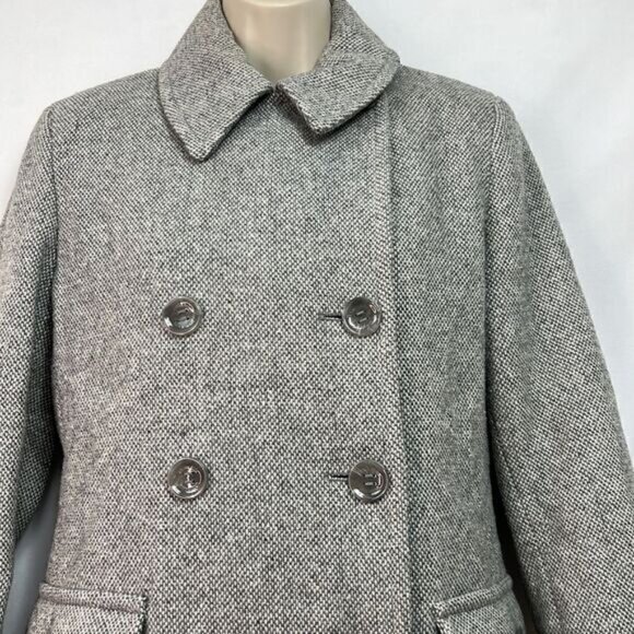 Calvin Klein Gray wool double breasted coat size 2 NWOT - Picture 2 of 13